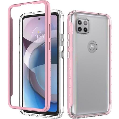 360 Full Body Crystal Transparent Silicon Case moto g power g play g stylus one 5G Ace Colorful PU Bumper Shock Armor Phone Case