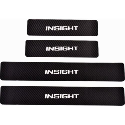 4PCs Door Threshold Guard For Hyundai Insight Carbon fiber texture Pu leather Car Accessories