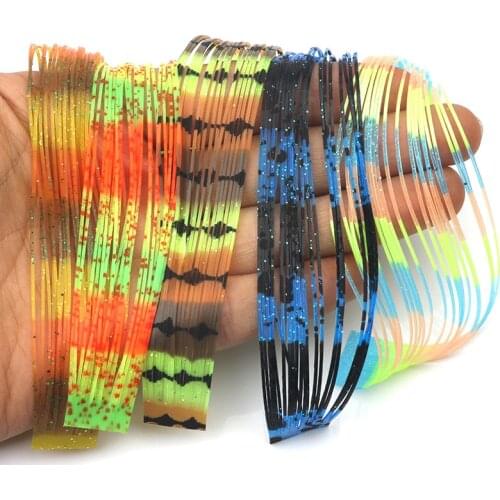 Rompin 5pcs/lot Fishing Lure Silicone Multi-colored Skirt Material Layers Rubber jigs bass Buzz bait DIY spinnerbaits Trailer