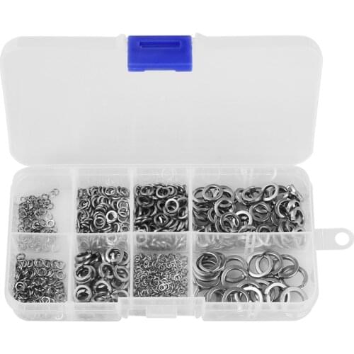620Pcs/set M1.6 M2 M2.5 M3 M4 M5 M6 M8 304 Stainless Steel Spring Lock Washer Gasket Assortment