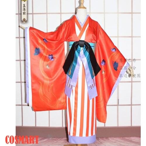 [Customize] Game FGO Onmyoji SSR Tamamo no Mae Awaken Kimono Uniform Cosplay Costume Halloween Suit For Women Outfit New