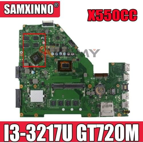 Akemy X550CC Laptop motherboard for ASUS X550CC A550C X550CL R510C original mainboard 4GB-RAM I3-3217U GT720M