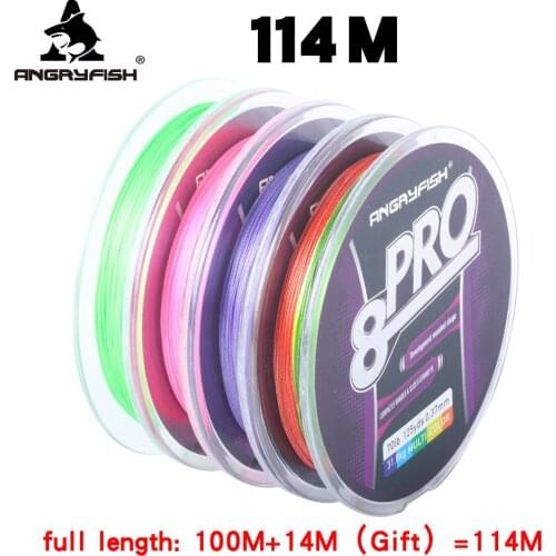 Angryfish Pro 8x 114M Braided Line high strength Incredible Superline Abrasion Resistant and Improved Braided Line 4 color