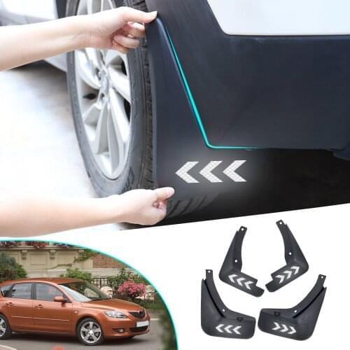 Mud Flaps For Mazda 3 (BK) Hatch Hatchback M3 2004-2008 Car Front Rear For Fender Splash Guards Mudflaps Reflective Mudguards