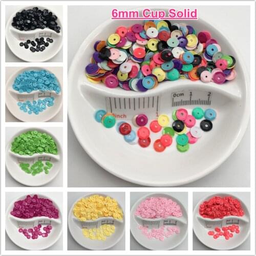 6mm Cup Round Solid Color Loose Sequin Paillette Sewing Craft, Kids,Shoes,Hat,Clothes DIY Garment Accessory Wholesale