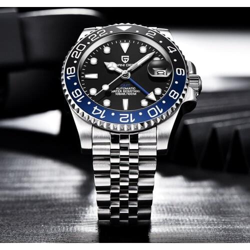 PAGANI DESIGN Sapphire Glass 40MM Ceramic GMT Mechanical Watches 100m Waterproof Classic Luxury Men Automatic Watch Reloj Hombre