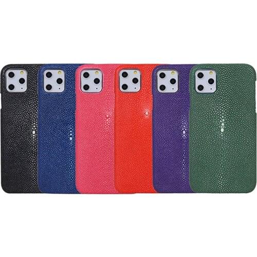 Genuine Real Stingray Skin Leather Case For iPhone 11 11 Pro 11 Pro Max Shockproof Protect Back Cover