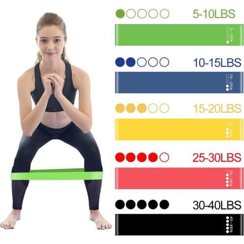 Yoga Resistance Rubber Bands Fitness Elastic Bands 0.3-1.1mm Gym Strength Training Pilates Latex Elastic Bands Indoor Equipment