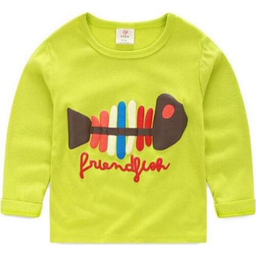 Spring/Autumn Cartoons Girls/Boys T Shirts Long Sleeves Casual Kids Clothes Toddlers Baby Tops Tees 2019 T1/3050DBO
