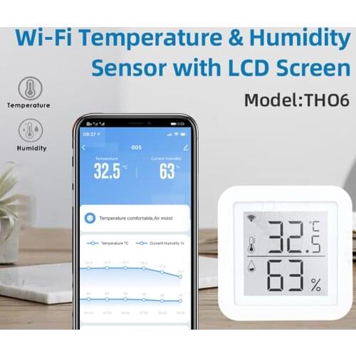 Tuya WiFi Hygrometer USB Power Supplys Meter ℉/℃ Switch Temperature/Humidity Measure Display Home Intelligent Linkage Sensors