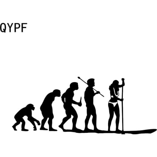 QYPF 15.3*6.1CM Interesting EVOLUTION Board Paddling Canoe Decor Car Sticker Accessories Vinyl Sport C16-1143