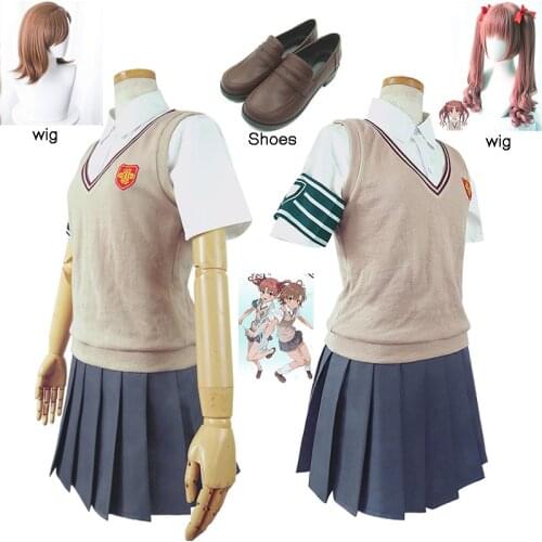 Anime Toaru Kagaku no Railgun Shirai Kuroko Misaka Mikoto Cosplay Costume Girls School Uniform Fancy Party Halloween Costume