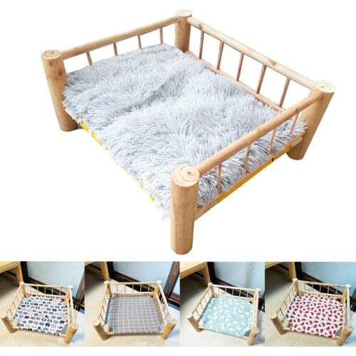 Pet Cat Solid Wood Bed Camp-bed Pet Rabbit Camp-bed Cat Dog Wooden Pet Kennel Removal Of Four Seasons Cat Sofa Bed