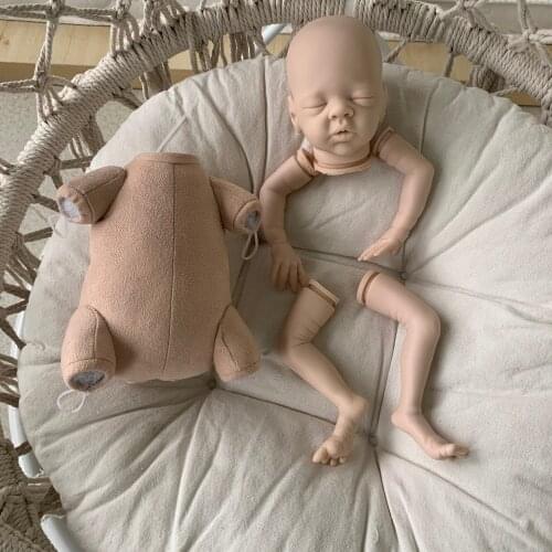 17 Inch Lifelike Newborn Bebe Reborn kits Newborn Fabric Unpainted Unfinished Doll Parts DIY Blank Doll Kit