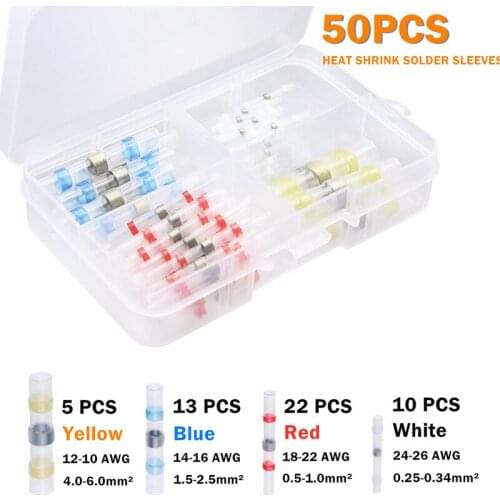 280/150pcs Waterproof Electrical Heat Shrink Wire Connectors Kit Solder Seal Butt Crimp Terminals Insulated Cable Terminal