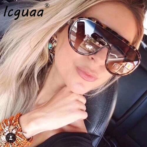 One-pieces 2020 New oversized Women sunglasses Mirrored Steampunk sunglasses Designer glasses