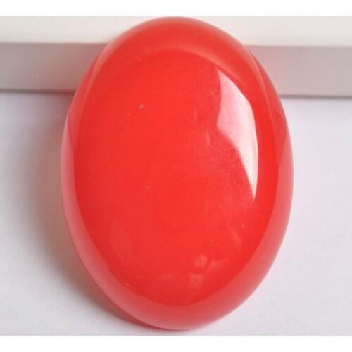 40x30MM Natural Luck Red Stone Oval Cabochon CAB Jewelry For Woman Gift Making 1PCS H078