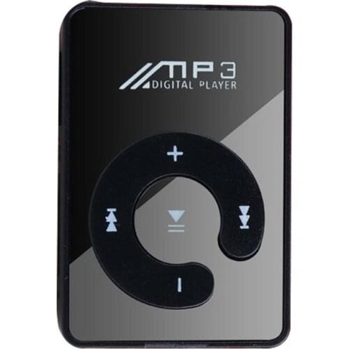 Portable Mini Mirror Clip MP3 Player Music Media Support Micro SD TF Card Fashion Hifi MP3 for Outdoor Sports