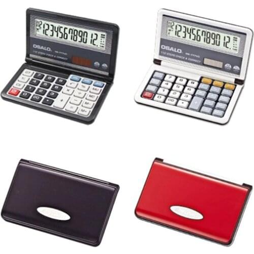 EastVita 12-Digit Display Solar Battery Dual Power Calculator Portable Foldable Basic Calculator r20