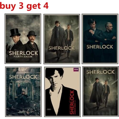 The posters of the retro film, "Sherlock"