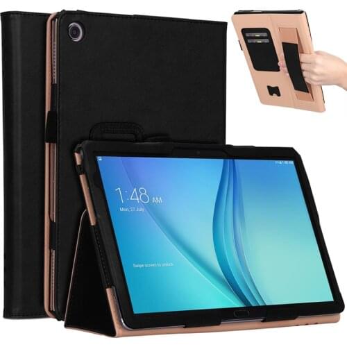 Luxury Book Flip Cover Case for Huawei Mediapad M5 Lite BAH2-L09 BAH2-W19 DL-AL09 10 10.1" Tablet Hand Strap Card Slots