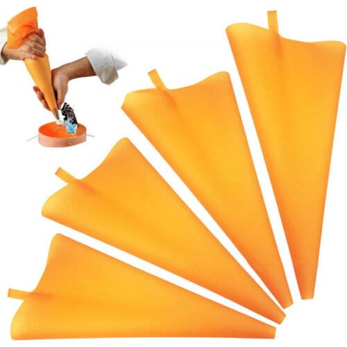 Silicone Pastry Bag Piping Cake Decorating Tools Reusable DIY Cupcake Baking Tools For Cakes Sleeve Pastry Confectionery Plunger