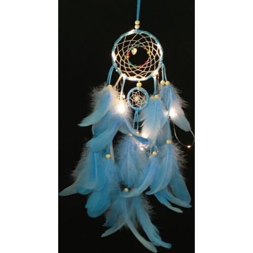 Handmade Feather Glowing Colorful Wind Chimes Living Room Garden Household Goods Car Home Decorations Christmas Decoration