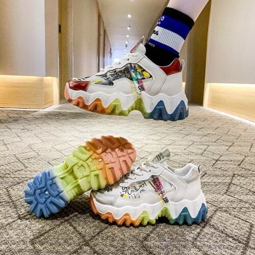 Shoes Women 2021 New Daddy Shoes Women Ins Trendy Running Shoes Thick-Soled Student Casual Sports Shoes