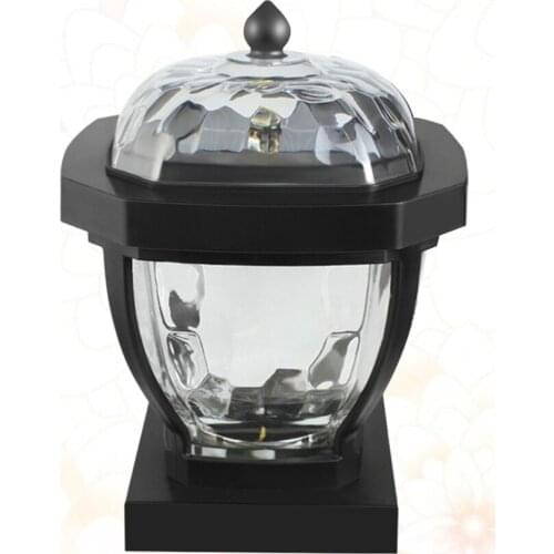 2-LEDs Solar Stigma Light Outdoor Solar Power Lamp Waterproof Outside Lamp Courtyard Wall Light Lighting Tool (White Light)