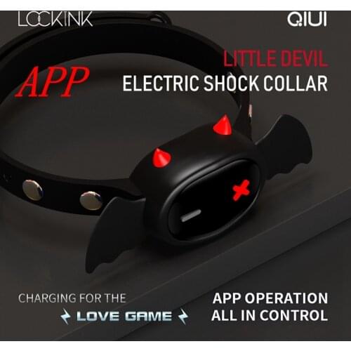APP Remote Control Neck Collar Fetish Slave Restraint QIUI Little Devil Electric Shock Collar Adult Game Sex Toys For Couples
