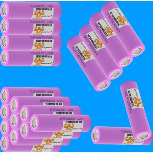 YECKPOWO INR18650 30Q battery li-ion batteries 10C rate high drain 30A 3.7V 3000mah rechargeable akkumulator / 18650 charger