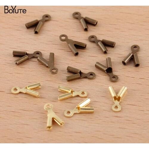 BoYuTe (300 Pieces/Lot) Clamp within 0.8MM Line Metal Brass Connector Materials Hand Made Diy Jewelry Accessories Parts
