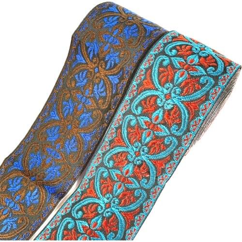 ZERZEEMOOY HOT Wide 2" 5cm 7YARD/LOTS 3 Colours Woven Jacquard Ribbon Classical Totem Design For Curtain Aand Clothing Accessory