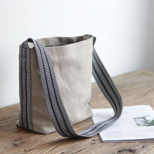 Art and leisure one-shoulder womens cotton and linen canvas womens small messenger bag