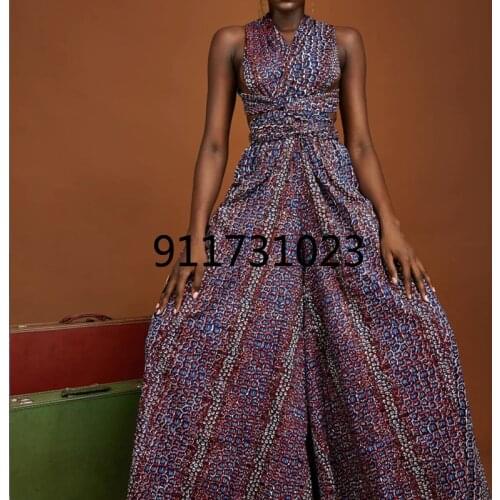 Women Jumpsuits Traditional African Clothing Dashiki Ankara Print Summer Fashion Bandage Trousers Pencil Pants