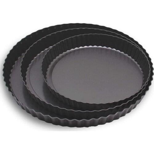 Pie Tin,Non-Stick Pie Dish,Round Quiche Tart Pan,Pizza Plate with Removable Loose Bottom,Bakeware(14/20/24cm)