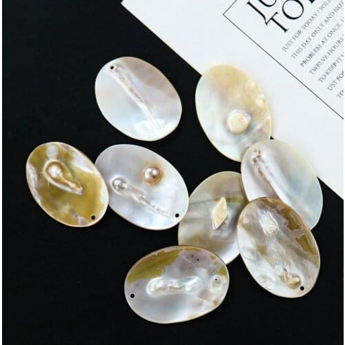 2PCS Natural Mother of Pearl Shell Charms Pendant for DIY Handmade Earring Necklace Jewelry Making Findings Accessories Parts