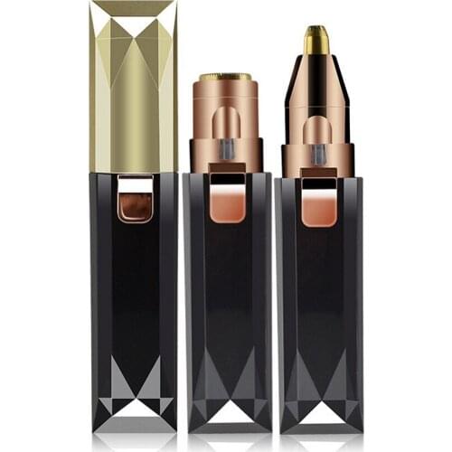 2 In 1 Mini Electric Eyebrow Trimmer Lady Shaver Painless Razor Brow Shaving Pen Personal Brow Shaper for Women Face Care