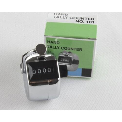 240pcs Free Shipping+Wholesale Metalic Hand Held Tally Counter with 4 Digits#82013