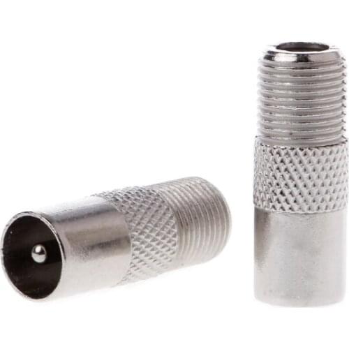 5 Pcs RF Coax Straight Connector F Female to RF Male TV Antenna Adapter