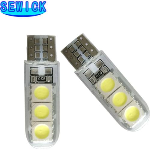 50PCS T10 194 2825 W5W LED 6 SMD Silica Gel Waterproof Light motorcycle Auto Parking Bulb Silicone Shell Car Reading Dome lamp