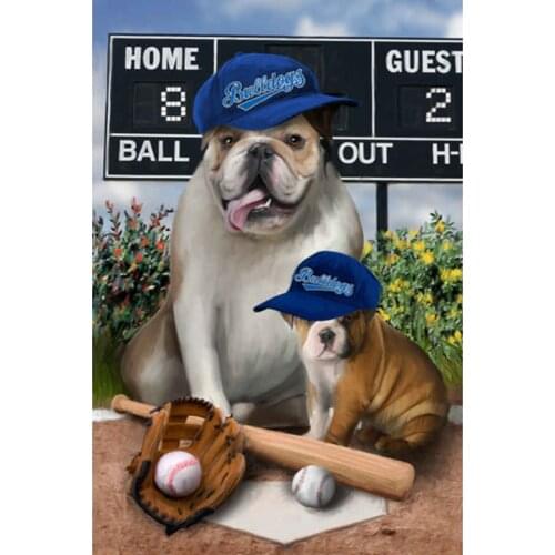 Diamond Painting Baseball Dogs Full Square Drill Picture Mosaic 5D DIY Home Decoration Rhinestones Cross Stitch Gift