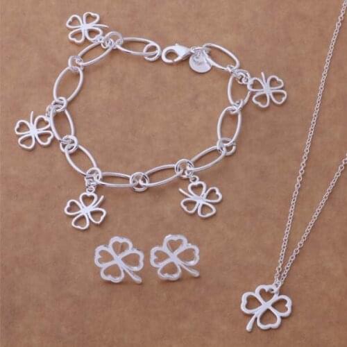 AS180 Hot sterling Jewelry Sets Bracelet 169 + Necklace 683 + Earring 145 /ahgaiyna antajfaa silver color