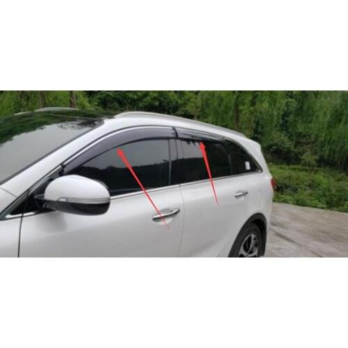 Car Parts Vent Wind Deflector Molding Sun Rain Guards Door Windows Visor Shield For KIA Sorento 2015 2016 2017