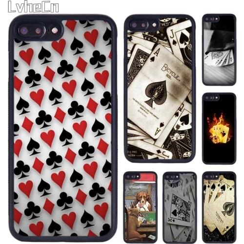LvheCn Poker Playing Cards Phone Case For iPhone 5 SE 6s 7 8 Plus 11 12 Pro X XR XS Max Samsung galaxy S7 S8 S9 S10 Plus Shell