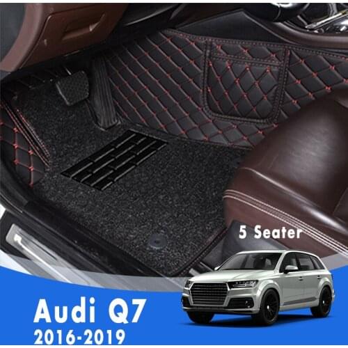 LHD Luxury Double layer Wire loop Carpets Car Floor Mats For Audi Q7 2019 2018 2017 2016 5 Seats Auto Interior Decoration Parts