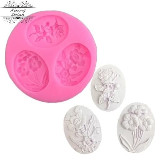 Flower shaped silica gel mold soft sugar chocolate cake tool baking biscuit mold decoration mold kitchen supplies