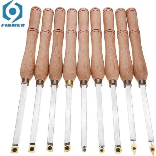 Wood Turning Tool Wood Handle with Titanium Coated Wood Carbide Insert Cutter Square Shank Woodworking Tools