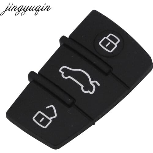 Jingyuqin 2pcs For Audi A3 A4 A5 A6 A8 Q5 Q7 TT S LINE RS Rubber Button Pad Remote Flip Key Fob 3 Buttons Replacement