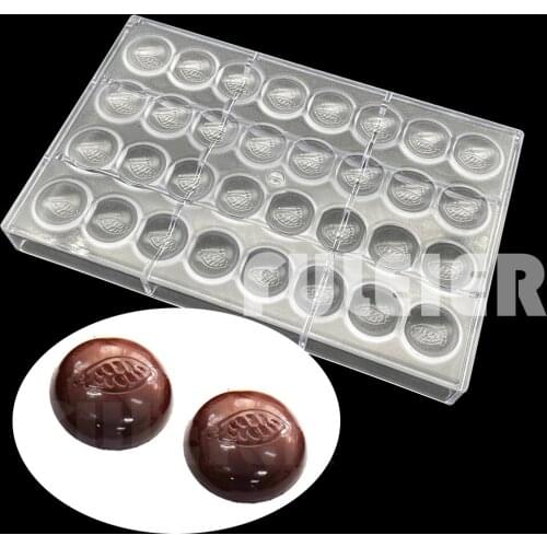 32 Hole Round Baking Mold Polycarbonate Chocolate Mold Confectionery Tool Kitchen Pastry Bakeware Baking Maker Candy Mould